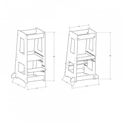 Tour d'apprentissage Felix en hetre massif Bleu