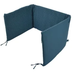 Tour de Lit Bébé Coton 40x180cm Bleu Foncé