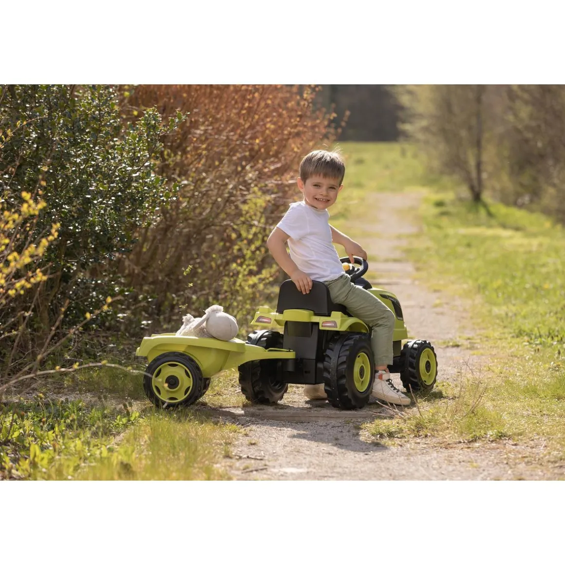 Tracteur à pédales Farmer XL avec remorque - Vert