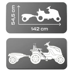 Tracteur à pédales Farmer XL avec remorque - Vert