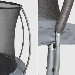 Trampoline rond Ø 250cm gris avec filet de protection intérieur - Pluton Inner – Nouveau modèle - trampoline de jardin 2.50 m 250 cm |Qualité PRO. | Normes EU.