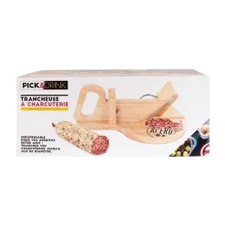 Trancheuse à charcuterie en bois - 30 x 20 cm - Ronde