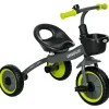 Tricycle enfant multi-équipé garde-boue sonnette panier pédales antidérapantes siège réglable avec dossier métal noir