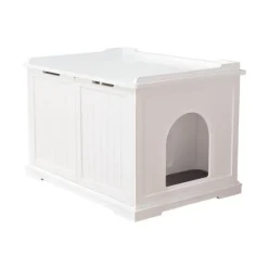 TRIXIE Cabine de toilette - 75 x 51 x 53 cm - Blanc - Pour chat