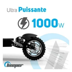 Trottinette electrique BEEPER Cross FX1000-S - 1000 W - Pliable - Batterie Plomb - 36 V - Sans selle