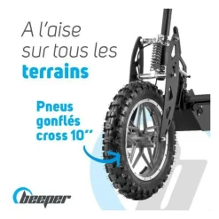 Trottinette electrique BEEPER Cross FX1000-S - 1000 W - Pliable - Batterie Plomb - 36 V - Sans selle