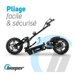 Trottinette Electrique Cross FX1600- BEEPER - Roues 14 - 1600W - Noir