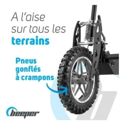 Trottinette Electrique Cross FX1600- BEEPER - Roues 14 - 1600W - Noir