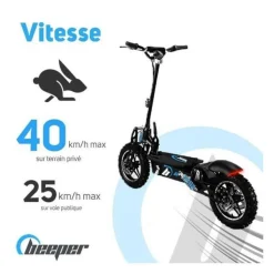 Trottinette Electrique Cross FX1600-S - BEEPER - 14 - 1600W - Noir