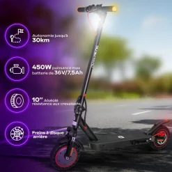 Trottinette électrique Trotti Ride 100 Pulse 30 - Noir