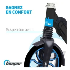 Trottinette mécanique - Adulte/Ados - Beeper City Scoot - Roues 8'' - Suspension avant - Cadre Noir - Sans frein guidon