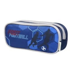 Trousse scolaire 2 compartiments Phileas Football Bleue Bagtrotter