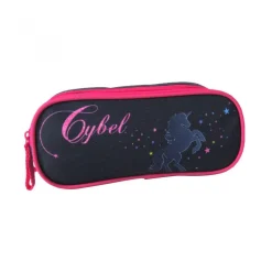 Trousse scolaire 2 compartiments Cybel Marine et Rose