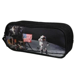 Trousse scolaire 2 compartiments Nasa Astronaute Noire Bagtrotter