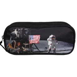 Trousse scolaire 2 compartiments Nasa Astronaute Noire Bagtrotter