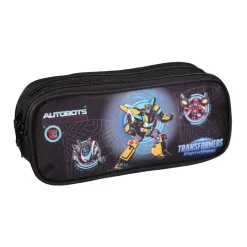 Trousse scolaire 2 compartiments Transformers Noir
