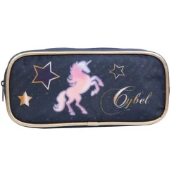 Trousse scolaire rectangulaire Cybel Cheval Licorne Bleue Bagtrotter