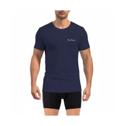 T-shirt homme en col rond avec broderie signature sur la poitrine