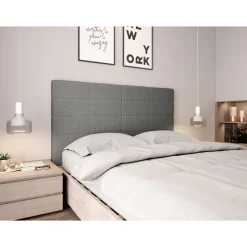 Tête de lit aspect quadrillée en tissu 160 x 200 cm FISKARI