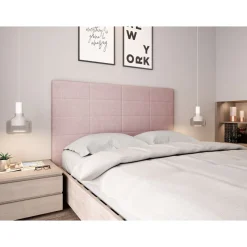 Tête de lit aspect quadrillée en tissu 160 x 200 cm FISKARI