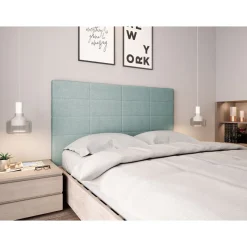 Tête de lit aspect quadrillée en tissu 140 x 190 cm FISKARI