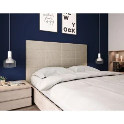 Tête de lit aspect quadrillée en tissu 140 x 190 cm FISKARI