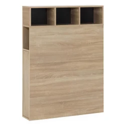 Tête de lit Zeus 95 cm avec rangement chêne, 2 portes 9 trous