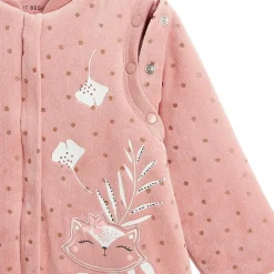 Turbulette d'hiver en velours avec pieds retroussables et manches amovibles bébé Rosa