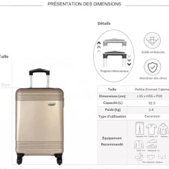 Valise cabine passe-partout rigide 55cm