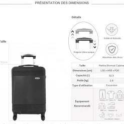 Valise cabine passe-partout rigide 55cm