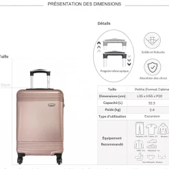 Valise cabine passe-partout rigide 55cm