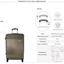 Valise cabine passe-partout rigide 55cm