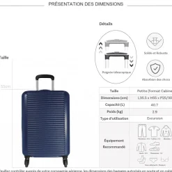 Valise cabine rigide 55cm