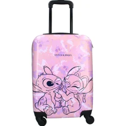 Valise cabine rigide 48cm 4 roues STITCH - rose