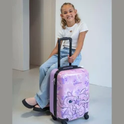 Valise cabine rigide 48cm 4 roues STITCH - rose