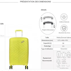Valise cabine rigide TSA 56cm