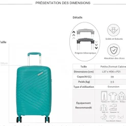 Valise cabine rigide TSA 56cm