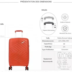 Valise cabine rigide TSA 56cm
