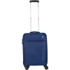 Valise cabine souple 55cm 4 roues FLYLINE - bleu foncé