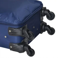 Valise cabine souple 55cm 4 roues FLYLINE - bleu foncé