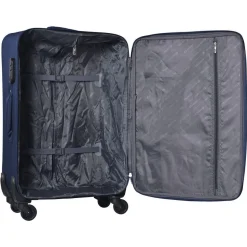 Valise cabine souple 55cm 4 roues FLYLINE - bleu foncé