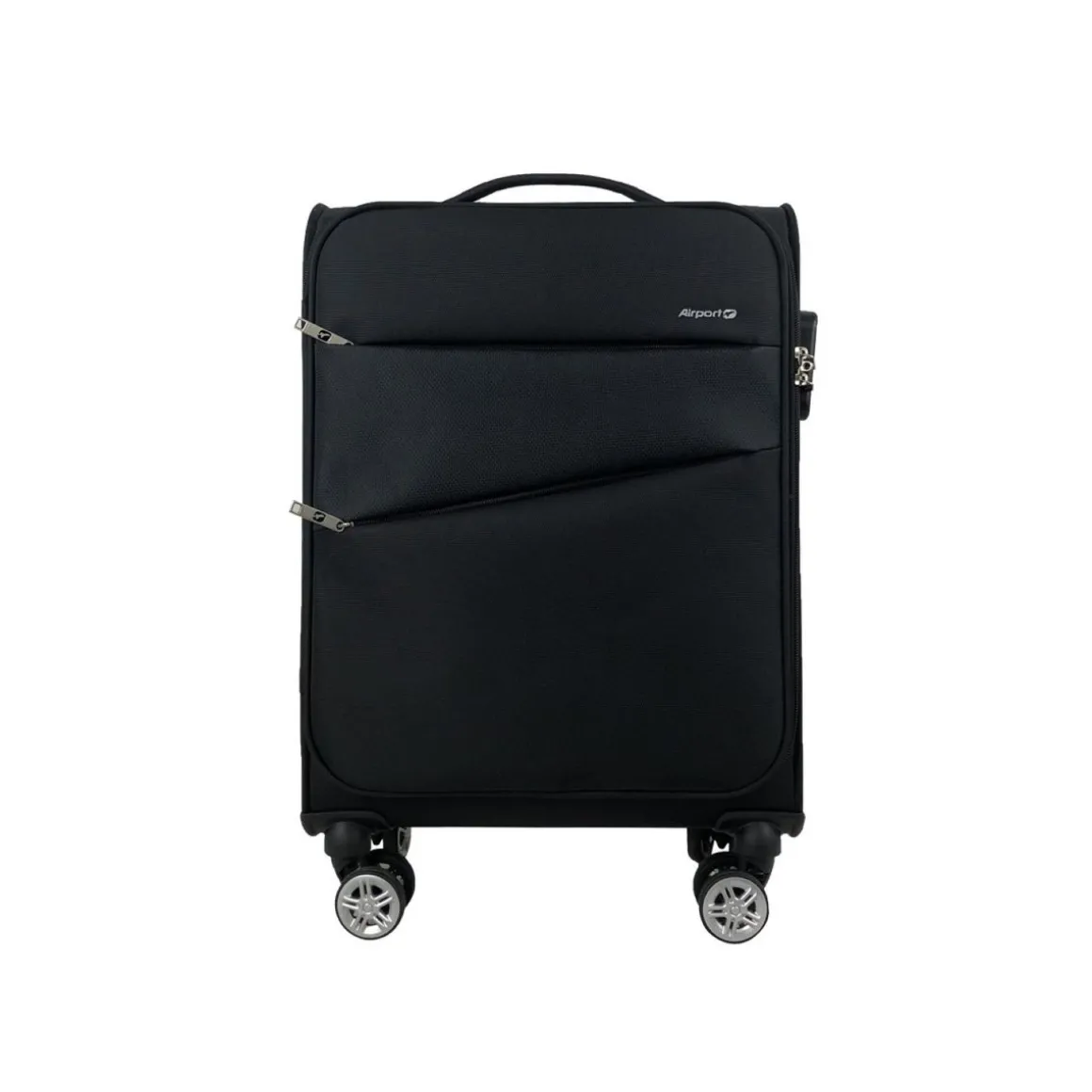 Valise cabine souple noire Perfeckto 55x35x20cm