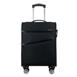 Valise cabine souple noire Perfeckto 55x35x20cm