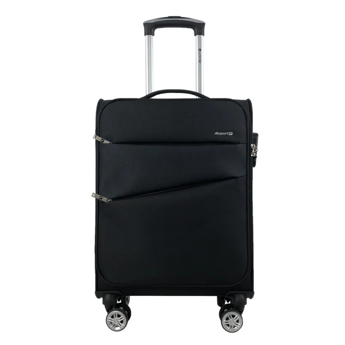 Valise cabine souple noire Perfeckto 55x35x20cm