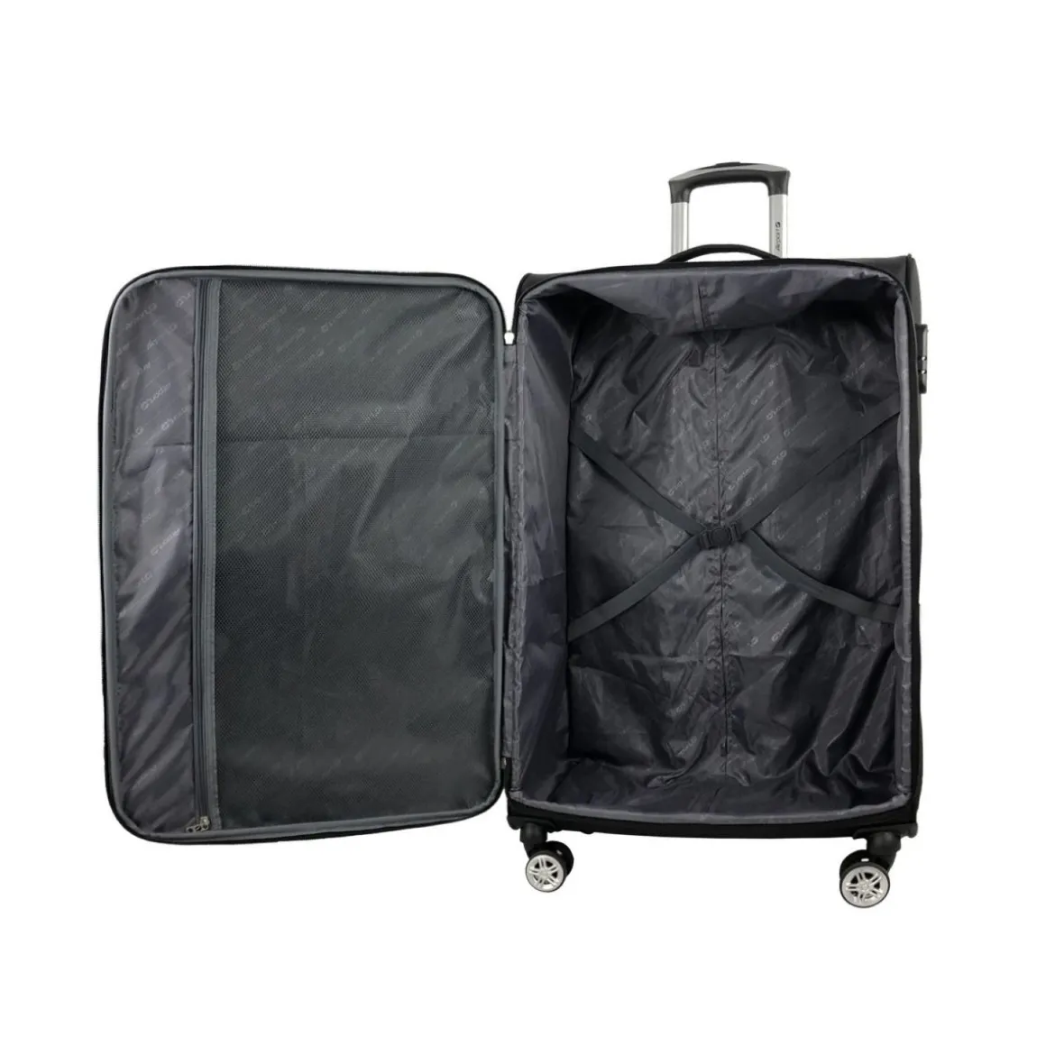 Valise cabine souple noire Perfeckto 55x35x20cm