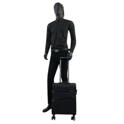 Valise cabine souple noire Perfeckto 55x35x20cm