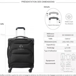 Valise cabine souple SkyMax 2.0 TSA 55cm