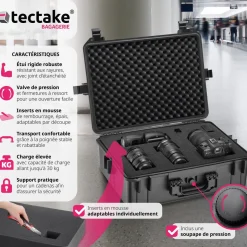 Valise de protection matériel photo étanche 56 x 42 x 21 cm