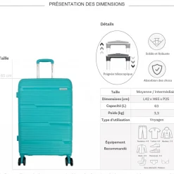 Valise rigide TSA 65cm