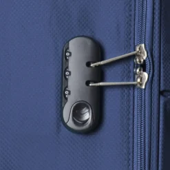 Valise souple 65cm 4 roues FLYLINE - bleu foncé